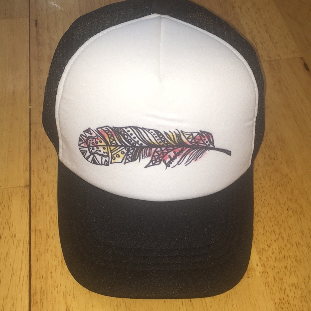 Feather trucker hat